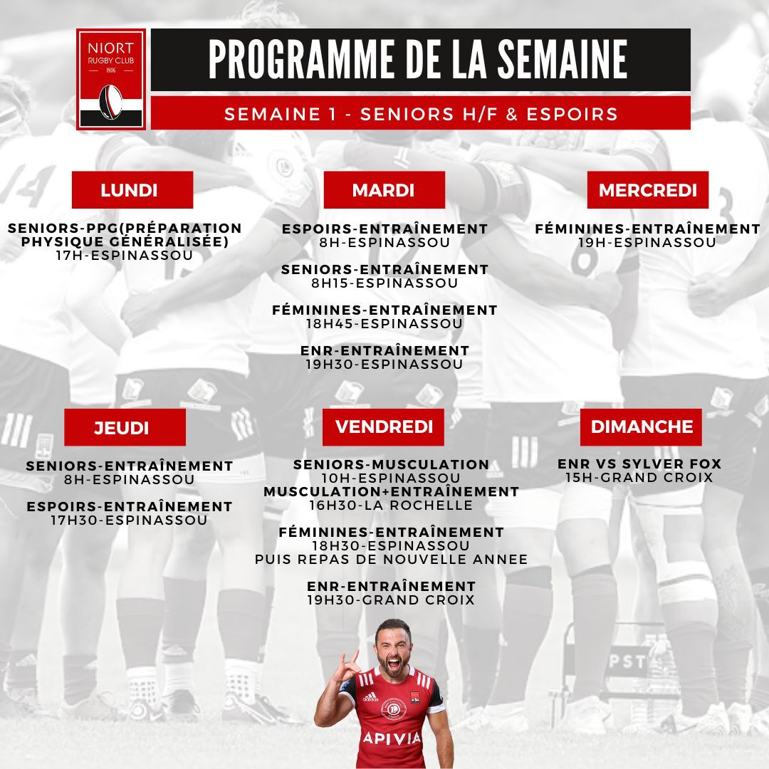 Programme de la semaine 1